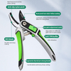 RC123B Anvil Pruner Heavy Duty 20MM Cutting Capacity - Ergonomic Aluminum Handle with Non-Slip TPR Grip, One-Button Lock & Size Control, Ideal for Dead Branches, Professional Gardening Tool