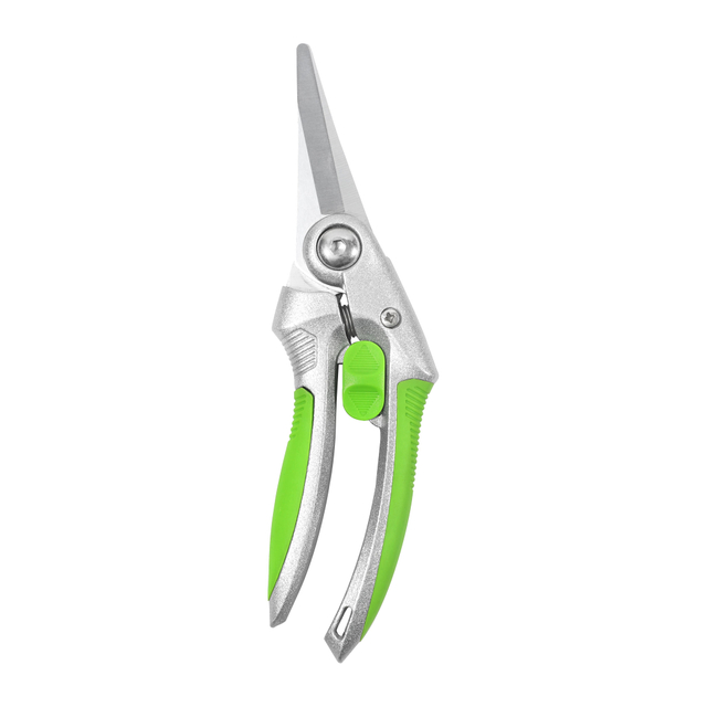 RC121C Precision Flower Pruner - Heavy Duty Pruning Shears with Smart Lock & Ergonomic Aluminum Handle, Non-Slip TPR Grip for Tiny Branches