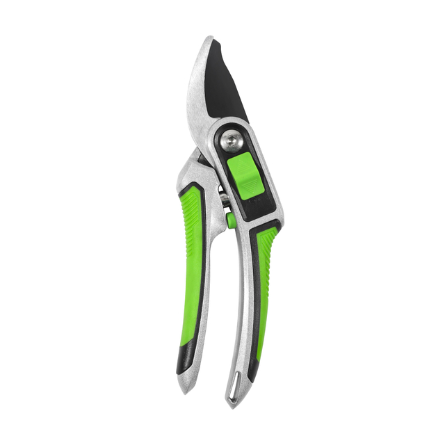 RC123A 20MM Heavy-Duty Bypass Pruner – Ergonomic Aluminum Handle with TPR Grip, One-Button Lock & Size Control, Ideal for Live Branches, Non-Slip Texture, Professional Gardening TooL
