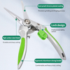 RC121C Precision Flower Pruner - Heavy Duty Pruning Shears with Smart Lock & Ergonomic Aluminum Handle, Non-Slip TPR Grip for Tiny Branches