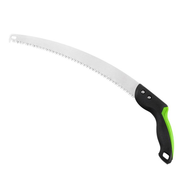 PS08 Curved Blade Garden Pruning Saw – Triple Teeth Sharp Cutting, Ergonomic PP+TPE Grip, Hanging Holes, Japan-Ground Blade