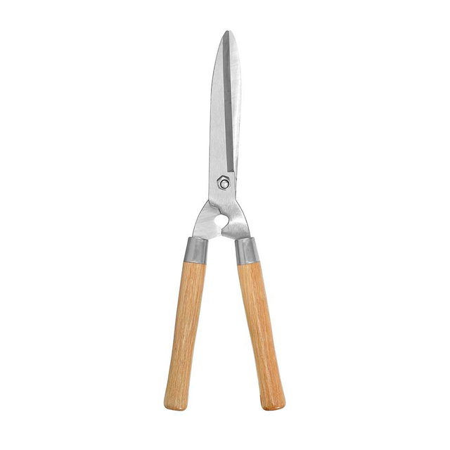 Premium Wood Handle Hedge Shears - Razor-Sharp HRC50-60 Polished Blades, Durable Hardwood Handle, Professional 500mm Garden Trimmer