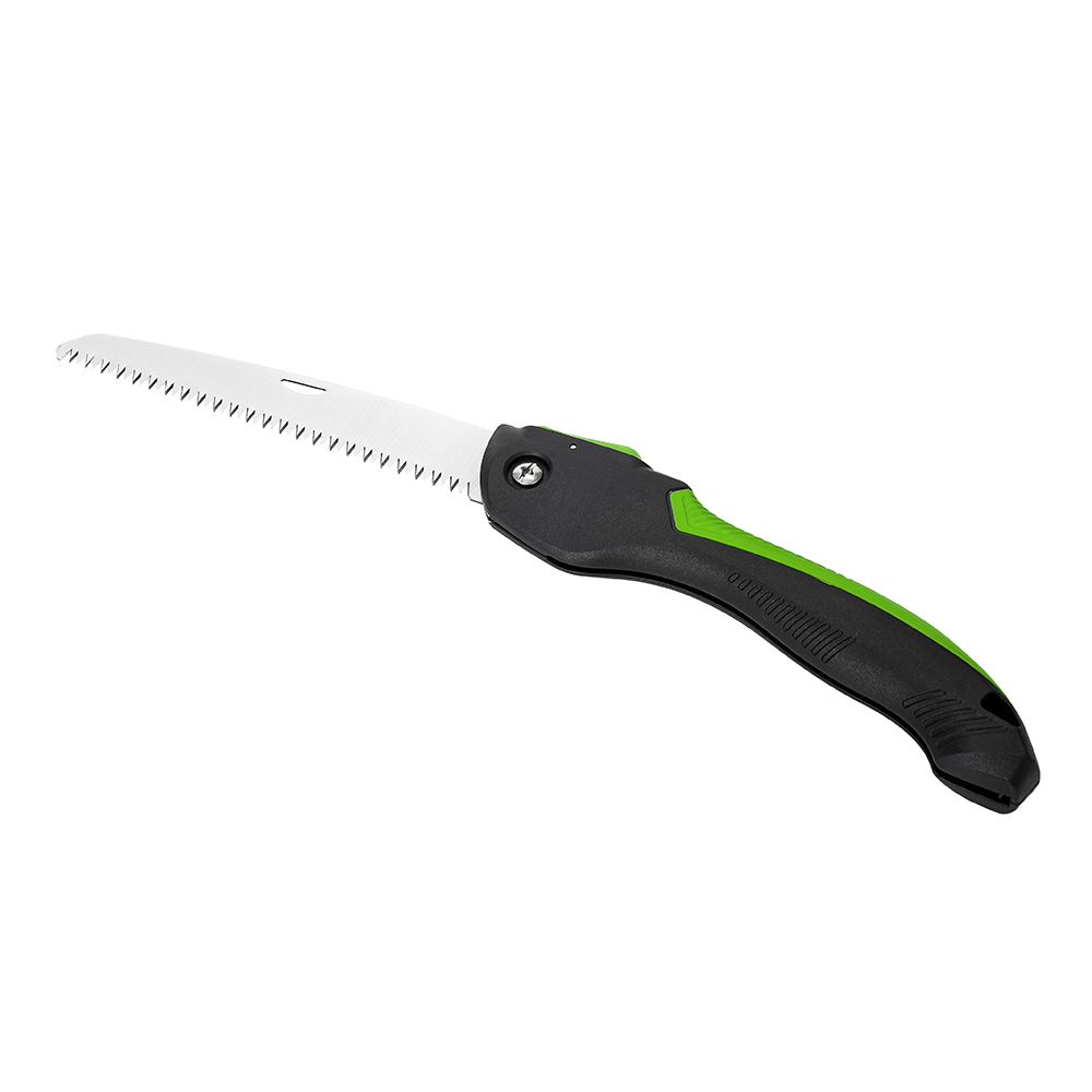 Folding Pruning Saw with Non-Slip Ergonomic Handle, ABS Safety Lock, 2 Cutting Angles 