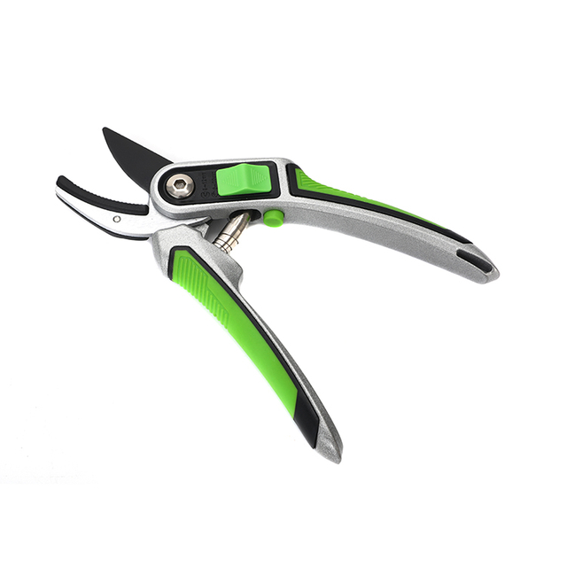 RC123B Anvil Pruner Heavy Duty 20MM Cutting Capacity - Ergonomic Aluminum Handle with Non-Slip TPR Grip, One-Button Lock & Size Control, Ideal for Dead Branches, Professional Gardening Tool