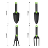 Set di attrezzi manuali da giardino da 4 pezzi con corpo in nylon e impugnatura in PVC
