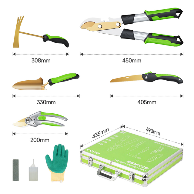 Stainless Steel Gardening Hand Tool Set with Pruner And Storage Box